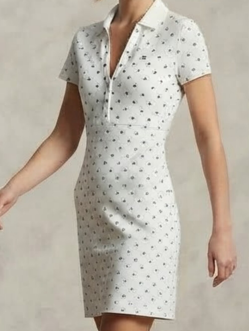 Tommy Hilfiger White Polo Shirt Dress w/Navy Microprint Sz XL